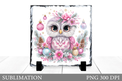 Christmas Owl Sublimation. Christmas Owl Slate Design Product Image 1