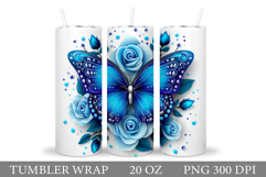 Butterfly Flowers Tumbler. Butterfly Tumbler Sublimation Product Image 1