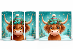 Christmas Cow Tumbler Design. Christmas Tumbler Sublimation Product Image 2