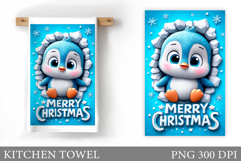 Christmas Penguin Kitchen Towel. Christmas Kitchen Towel Product Image 1