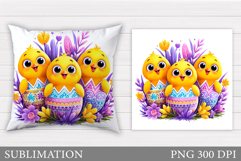Easter Chick Pillow Design. Easter Pillow Sublimation Product Image 1