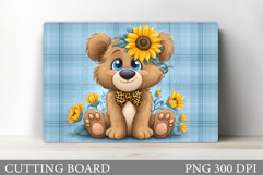 Cute Bear Cutting Board. Bear Flowers Cutting Board Design Product Image 1