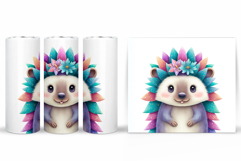 Cute Hedgehog Tumbler Design. Cute Hedgehog Sublimation Product Image 2