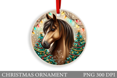 Cute Horse Christmas Ornament. Cute Horse Sublimation Product Image 1