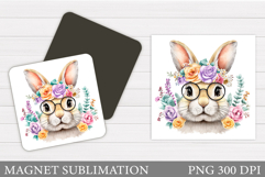 Cute Bunny Magnet Design. Cute Bunny Sublimation Product Image 1