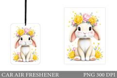 Cute Bunny Car Air Freshener Design. Cute Bunny Sublimation Product Image 1