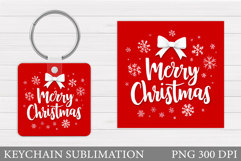 Merry Christmas Keychain. Christmas Keychain Design Product Image 1
