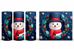 Cute Snowman Tumbler. Winter Tumbler Sublimation Product Image 2