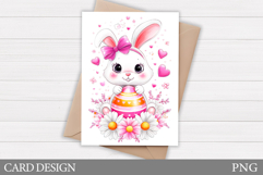 Easter Bunny Card Design. Easter Card Printable Product Image 1
