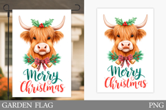 Christmas Cow Garden Flag. Christmas Garden Flag Sublimation Product Image 1