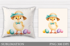 Easter Chick Pillow Design. Easter Pillow Sublimation Product Image 1