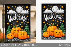 Welcome Garden Flag. Cute Halloween Garden Flag Design Product Image 1