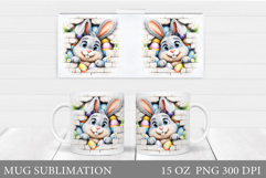 Easter Bunny Mug Design. Bunny Easter Mug Wrap Sublimation Product Image 1
