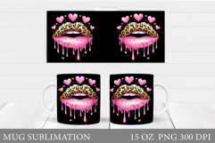 Lips Mug Wrap Design. Valentine Mug Sublimation Product Image 1