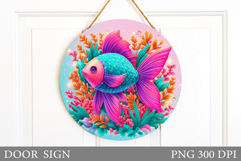 Fish Door Sign Sublimation. Fish Sublimation Product Image 1