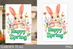 Spring Bunny Garden Flag. Spring Garden Flag Sublimation Product Image 1