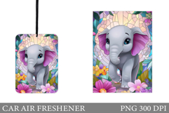 Elephant Car Air Freshener Design. Cute Elephant Sublimation Product Image 1