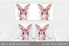 Cute Bunny Mug Design. Cute Bunny Sublimation Product Image 1
