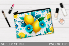 Lemons Cosmetics Bag Design. Lemons Makeup Bag Sublimation Product Image 1