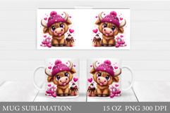 Cute Cow Mug Design. Cute Cow Sublimation Product Image 1