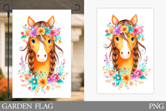 Cute Horse Garden Flag. Summer Garden Flag Sublimation Product Image 1