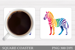 Zebra Coaster Design. Summer Coaster Sublimation Product Image 1