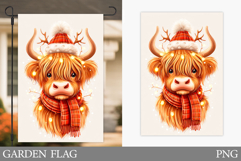 Christmas Cow Garden Flag. Christmas Garden Flag Design Product Image 1