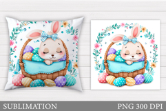 Easter Bunny Sublimation. Easter Bunny Pillow Design Product Image 1