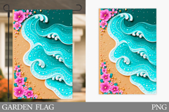 Sea Garden Flag Design. Beach Garden Flag Sublimation Product Image 1