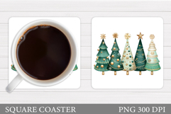 Christmas Tree Coaster Design. Christmas Coaster Sublimation Product Image 1