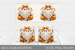 Ghost Mug Sublimation. Halloween Mug Design Product Image 1