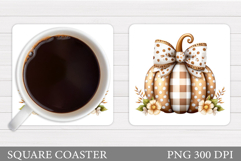 Fall Pumpkin Coaster. Fall Coaster Sublimation Product Image 1