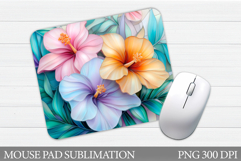 Tropical Mouse Pad Sublimation. Tropical Flowers Mouse Pad Product Image 1