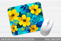 Flowers Mouse Pad Sublimation. Floral Mouse Pad Design Product Image 1