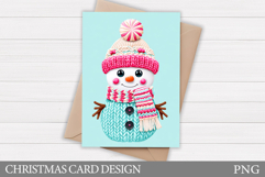 Cute Snowman Card Design. Christmas Card Printable Product Image 1