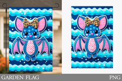 Bat Garden Flag Sublimation. Halloween Garden Flag Design Product Image 1