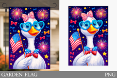Patriotic Goose Garden Flag. Patriotic Garden Flag Design Product Image 1