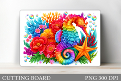 Seahorse Cutting Board. Sea Cutting Board Sublimation Product Image 1