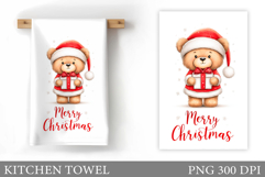 Christmas Bear Kitchen Towel. Christmas Kitchen Towel Design Product Image 1
