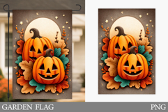 Fall Pumpkin Garden Flag. Fall Garden Flag Sublimation Product Image 1