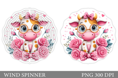 Cute Cow Wind Spinner Design. Cute Cow Sublimation Product Image 1