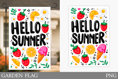 Hello Summer Garden Flag Design. Summer Sublimation Product Image 1