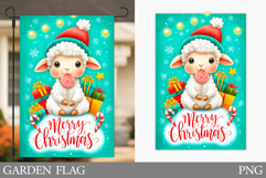 Christmas Lamb Garden Flag. Christmas Garden Flag Design Product Image 1