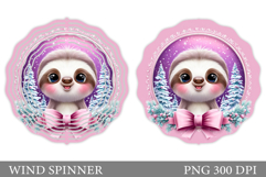 Christmas Sloth Wind Spinner. Christmas Wind Spinner Product Image 1