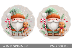 Christmas Gnome Wind Spinner. Christmas Wind Spinner Design Product Image 1