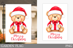Christmas Bear Garden Flag. Christmas Garden Flag Design Product Image 1