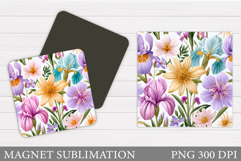 Flowers Magnet Sublimation. Floral Magnet Design Product Image 1