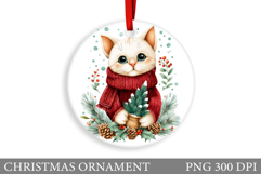 Cute Cat Christmas Ornament. Winter Cat Christmas Ornament Product Image 1
