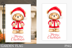 Christmas Bear Garden Flag. Christmas Garden Flag Design Product Image 1