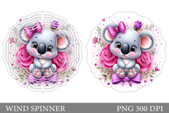 Cute Koala Wind Spinner. Koala Flowers Wind Spinner Design Product Image 1